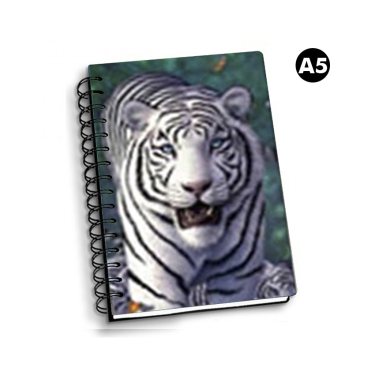 NOTEBOOK 3D A5 WHITE TIGER