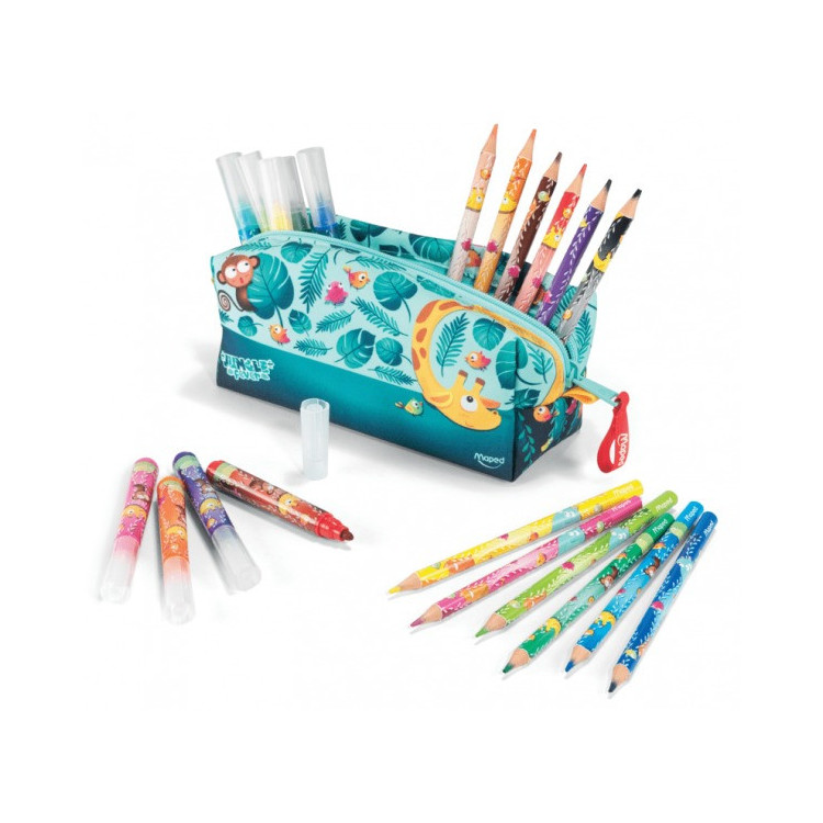 TROUSSE COLORIAGE JUNGLE FEVER (12+12)