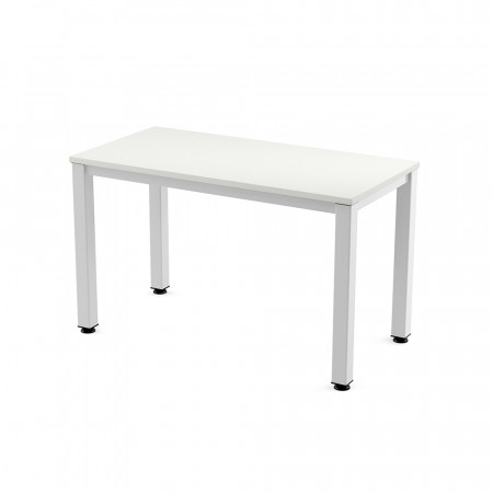 BUREAU TABLE 120X60 BLANC/PIED BLANC