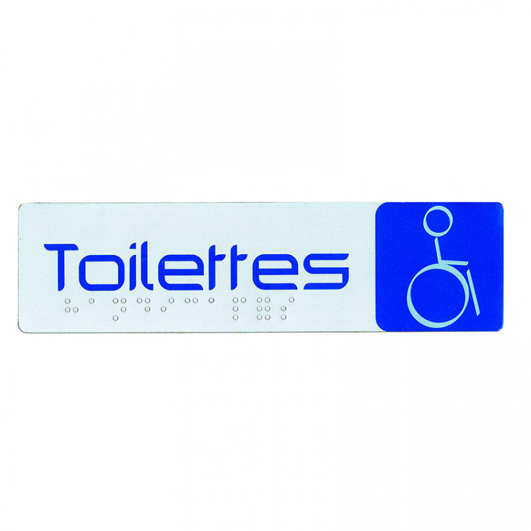 PLAQUE SIGNAL"WC HANDI" 170*45MM+BRAILLE