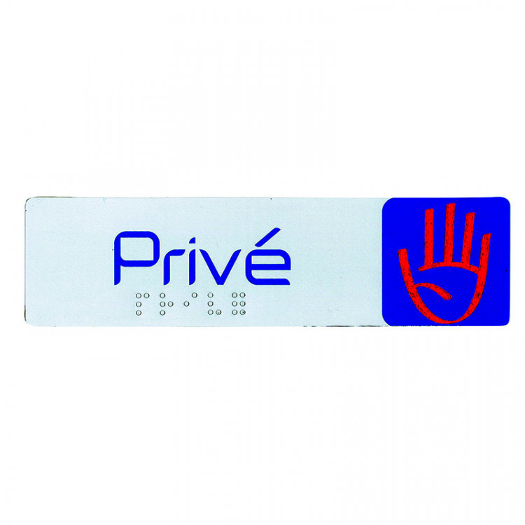 PLAQUE SIGNAL "PRIVÉ" 170*45MM+BRAILLE