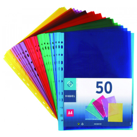 Paquet de 100 Pochette perforée CRISTAL 50 microns transparente Bande  Multi-couleurs - Enveloppes et pochettes - Papier et enveloppes -  Fourniture de bureau - Tous ALL WHAT OFFICE NEEDS